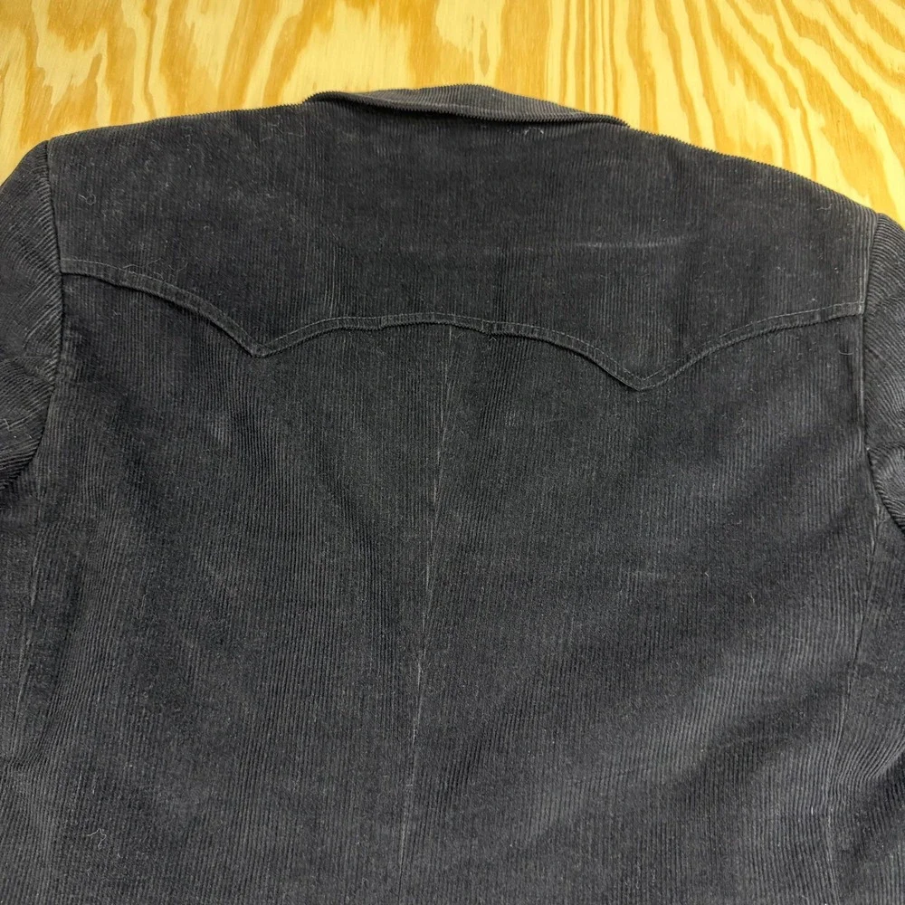 Western Classics Gary Garrett Men Black Corduroy Blazer Western Yoke Elbow Patch